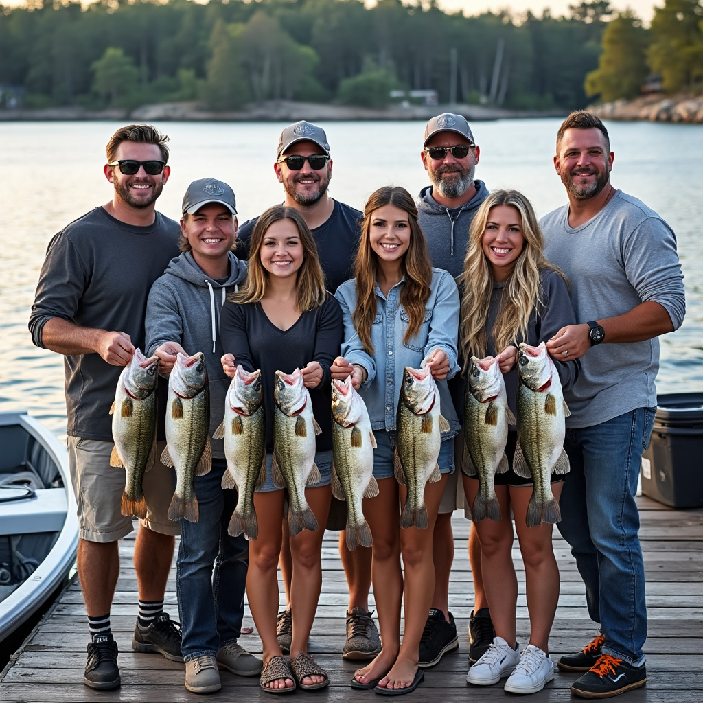 Group Bass Fishing Success